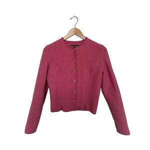 Vintage Geiger Tyrol Wool Jacket Women’s 38 Medium Pink Silver Buttons Austria